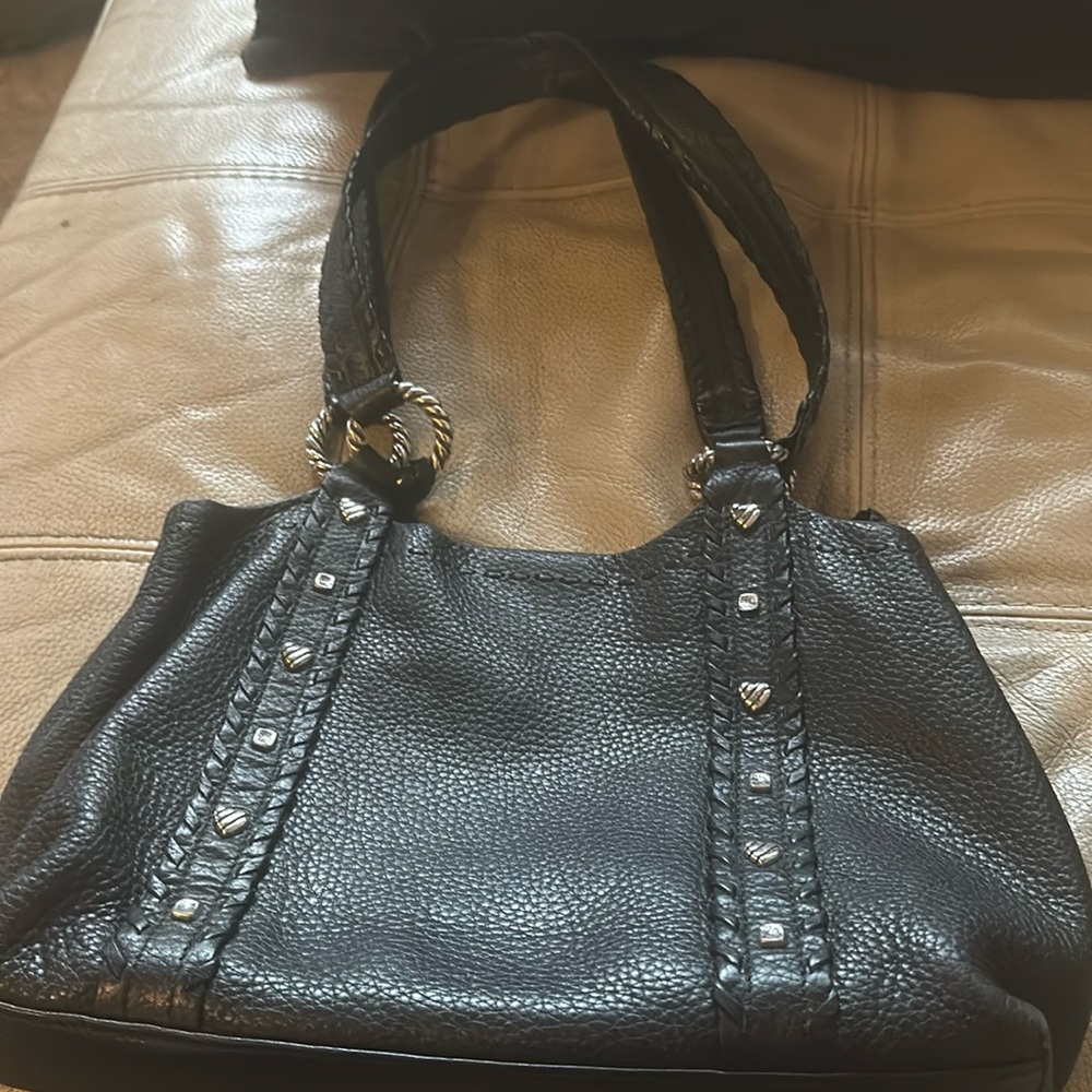 BRIGHTON BLACK LEATHER HANDBAG D435799